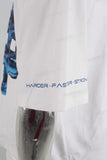 White Oversize Blue Digital Print  T shirt Men