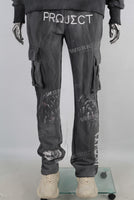 Black digital print paint splatters sun faded hoodie and pants set