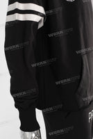 Black digital print patchworkhoodie and pants set
