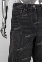 Black baggy wide leg jeans men
