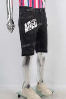 Black digital print laser boot cut short