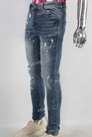 Blue damaged skinny jeans
