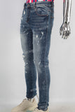 Blue damaged skinny jeans