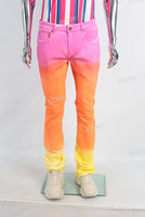 Men Tie-Dye Rainbow stack Jeans