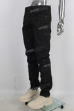 Black leggings embroidered jeans