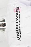 White large digital print T shirt men