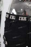Black patchwork skinny jeans men