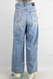 Blue wide leg patchwork jeans