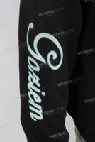 Black embroidered hooded jacket