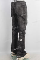 Digital print damaged cargo jeans