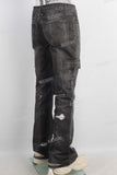 Digital print damaged cargo jeans