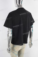 Black oversize digital print t shirt