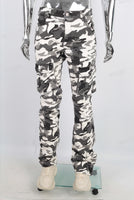Camouflage cargo flare stack jeans men