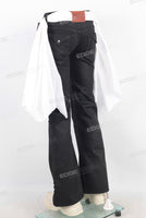 Black wax flare denim jeans