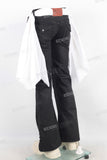 Black wax flare denim jeans