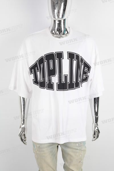 White oversize watermark printing T shirt Men