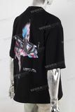 Black heavyweight digital print t shirt