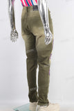 Green patchwork skinny jeans