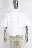 White oversize digital print t shirt