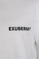 Embroidered print regular slim fit white T shirt men