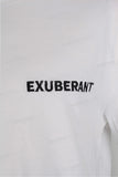 Embroidered print regular slim fit white T shirt men