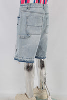 Digital print boot cut shorts