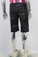 Black digital print laser boot cut short