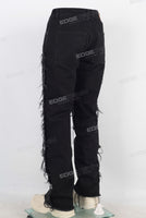 Black distressed carpenter double knee jeans