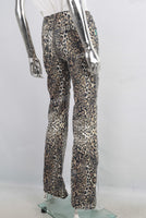 Leopard digital print straight jeans women