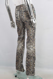 Leopard digital print straight jeans women