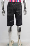 Black digital print laser boot cut short