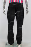 Black flare patchwork boot cut jeans