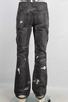 Digital print damaged cargo jeans