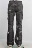 Digital print damaged cargo jeans
