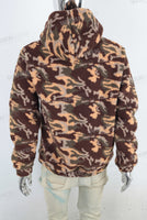 Camouflage sherpa fleece hoodie