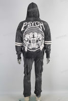 Black digital print paint splatters sun faded hoodie and pants set