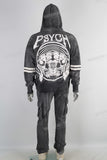 Black digital print paint splatters sun faded hoodie and pants set