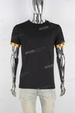 Black Slim Fit Panel Regular T Shirt Men
