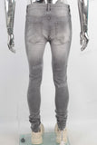 Acid washed skinny stack jeans