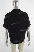 Black Blouse Plaid Golf Polo Shirt Men