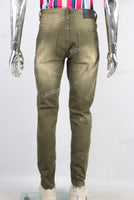 Green patchwork skinny jeans