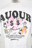 White large digital print T shirt men