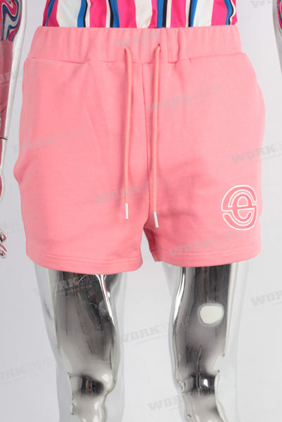 Pink digital print shorts