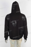 Black heavyweight patch skull hoodie