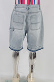 Digital print boot cut shorts