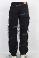 Black distressed carpenter double knee jeans