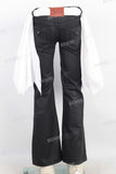 Black wax flare denim jeans