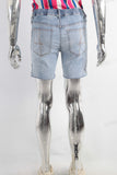 Blue paint splatters patchwork short