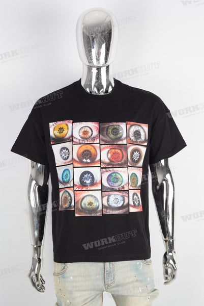 Black digital print t shirt
