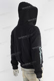 Black embroidered hooded jacket